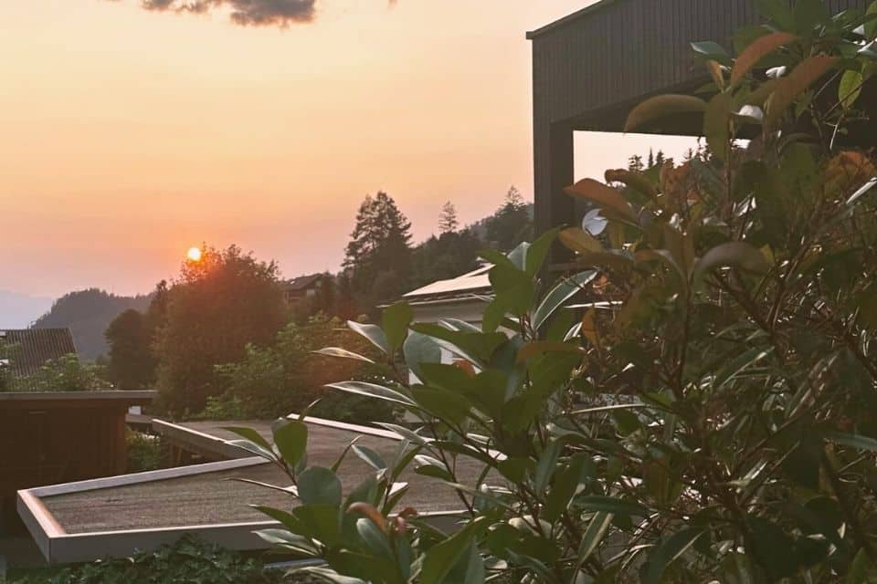 Sonnenuntergang im Hotel Daneu